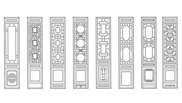 钦州喜迎门中式花格CAD设计图样式大全